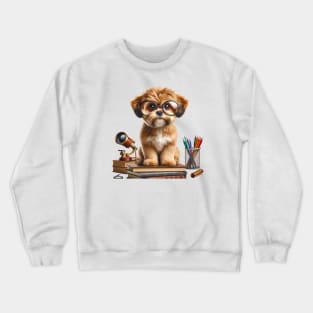 Cute Dog Leaping Into Reading Leap Day 2024 Crewneck Sweatshirt